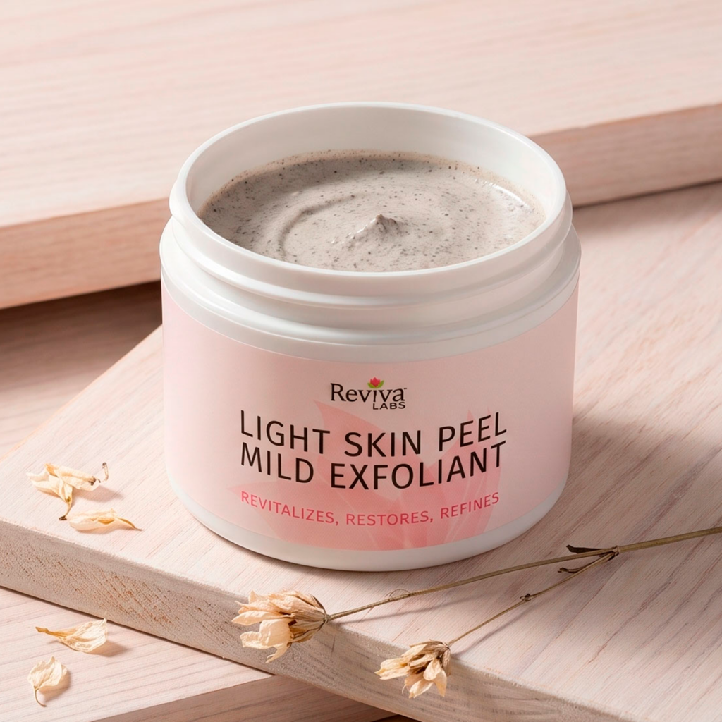 Open jar of Reviva Labs light skin peel exfoliant
