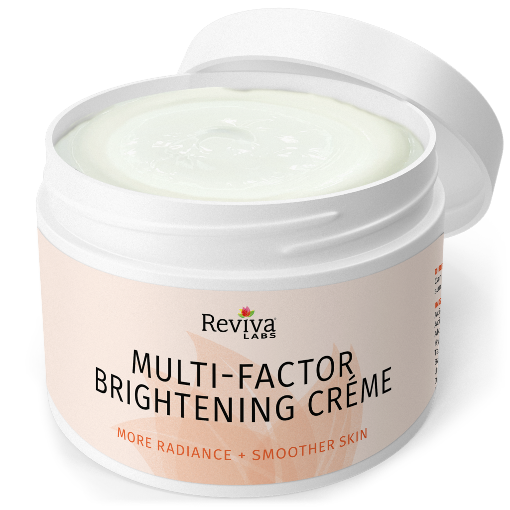Open Reviva Labs Multi-Factor Brightening Creme jar
