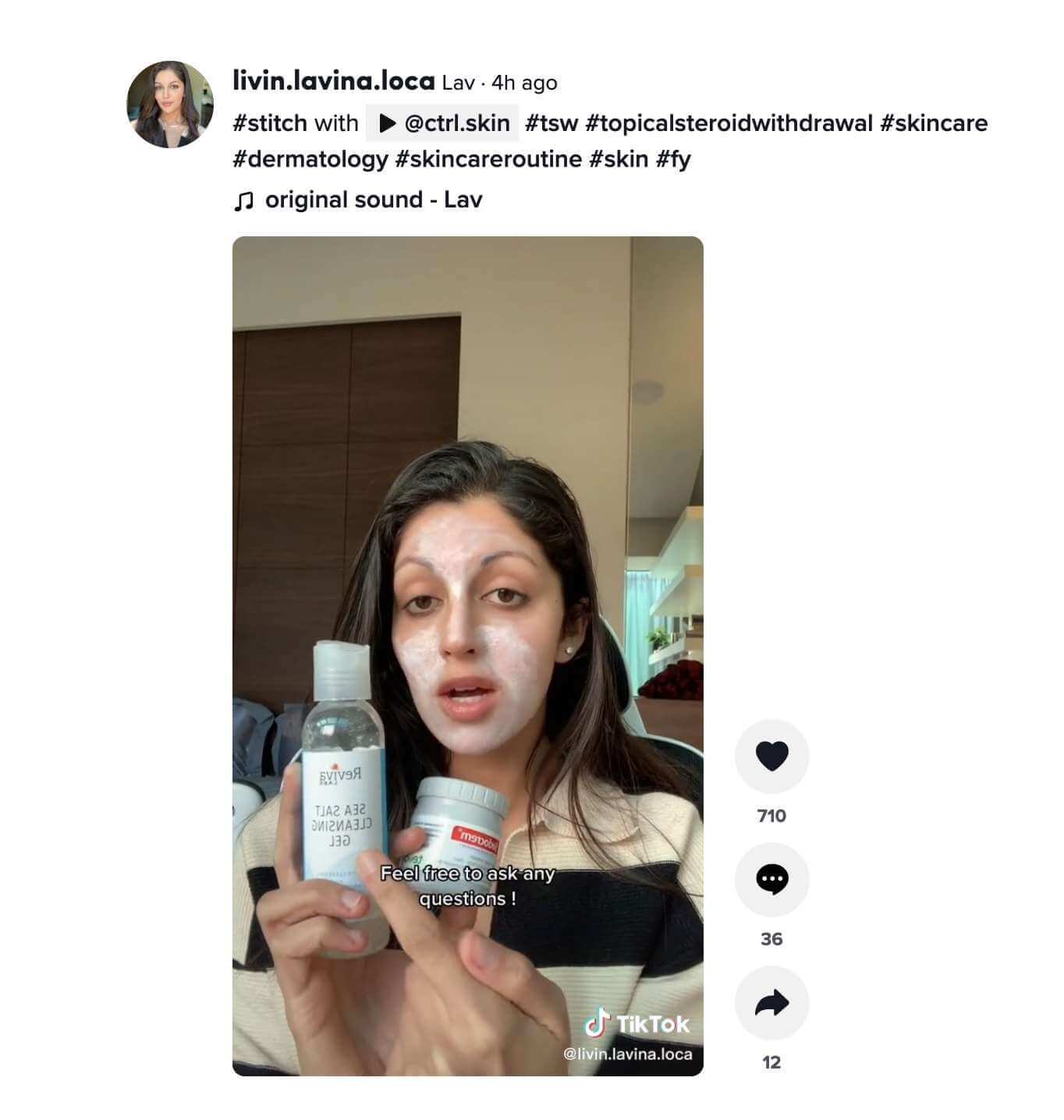 Reviva's Sea Salt Cleansing Gel is working wonders for Lavina Reviva Labs