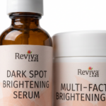 Reviva Labs brightening serum and cream jars