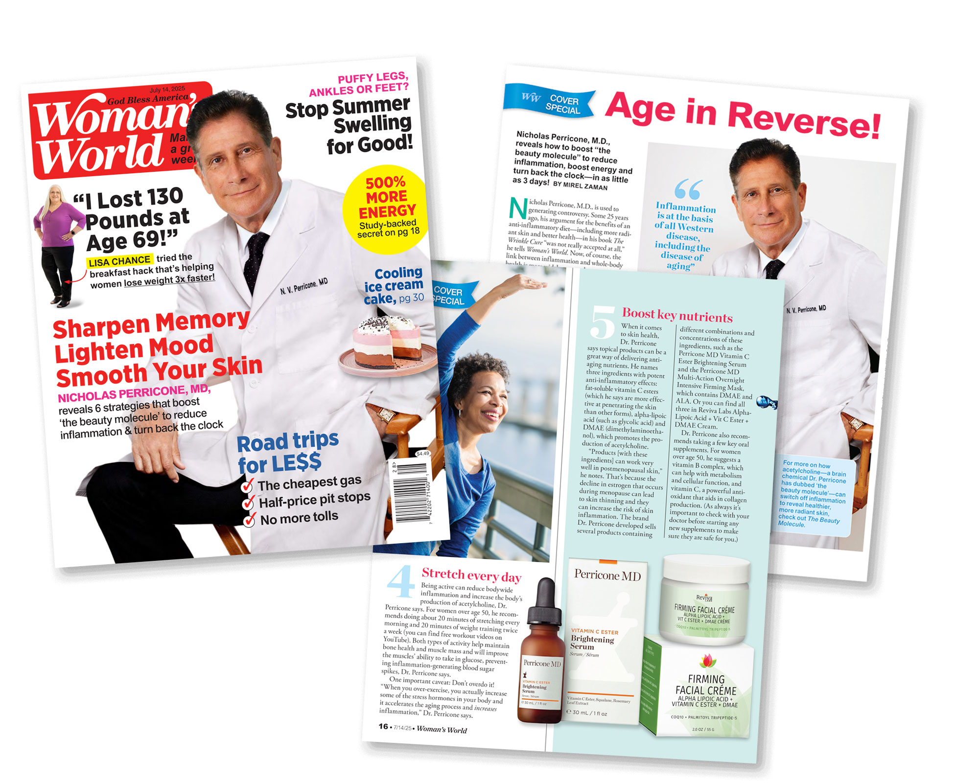 Reviva Labs Firming Facial Crème featured in Woman's World Magazine July 2025