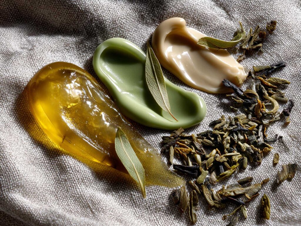 flat lay of skincare textures showing a transluce bfd9c07b 4f21 4572 9a42 b47fb16b7da2 3