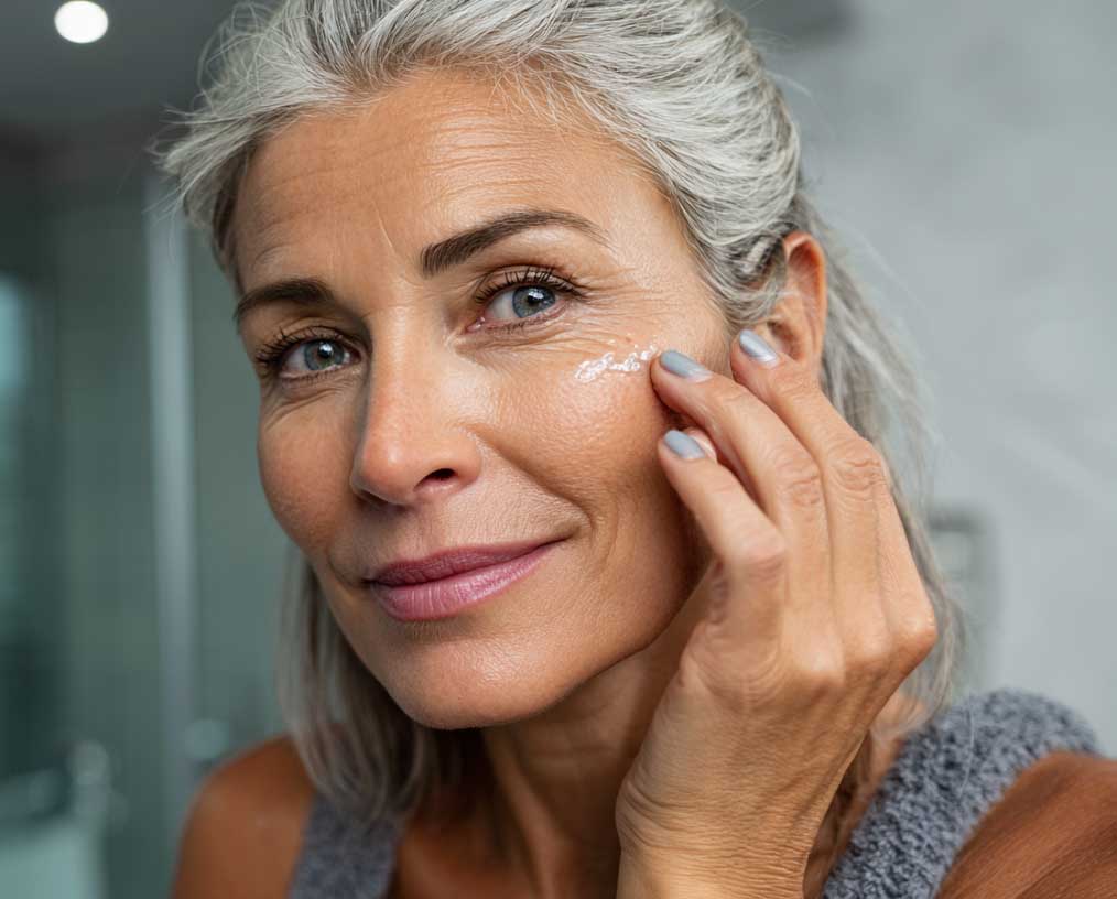 a middle aged woman applying a hyaluronic acid se c97431ea 6223 4062 8b55 25b37b029fe6 2
