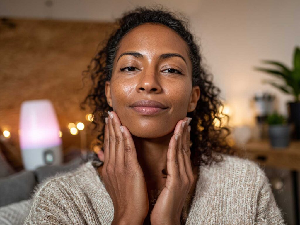 close up of a woman applying a lightweight cre 9f920f37 1cef 4534 9ea8 8007de147a5b 2