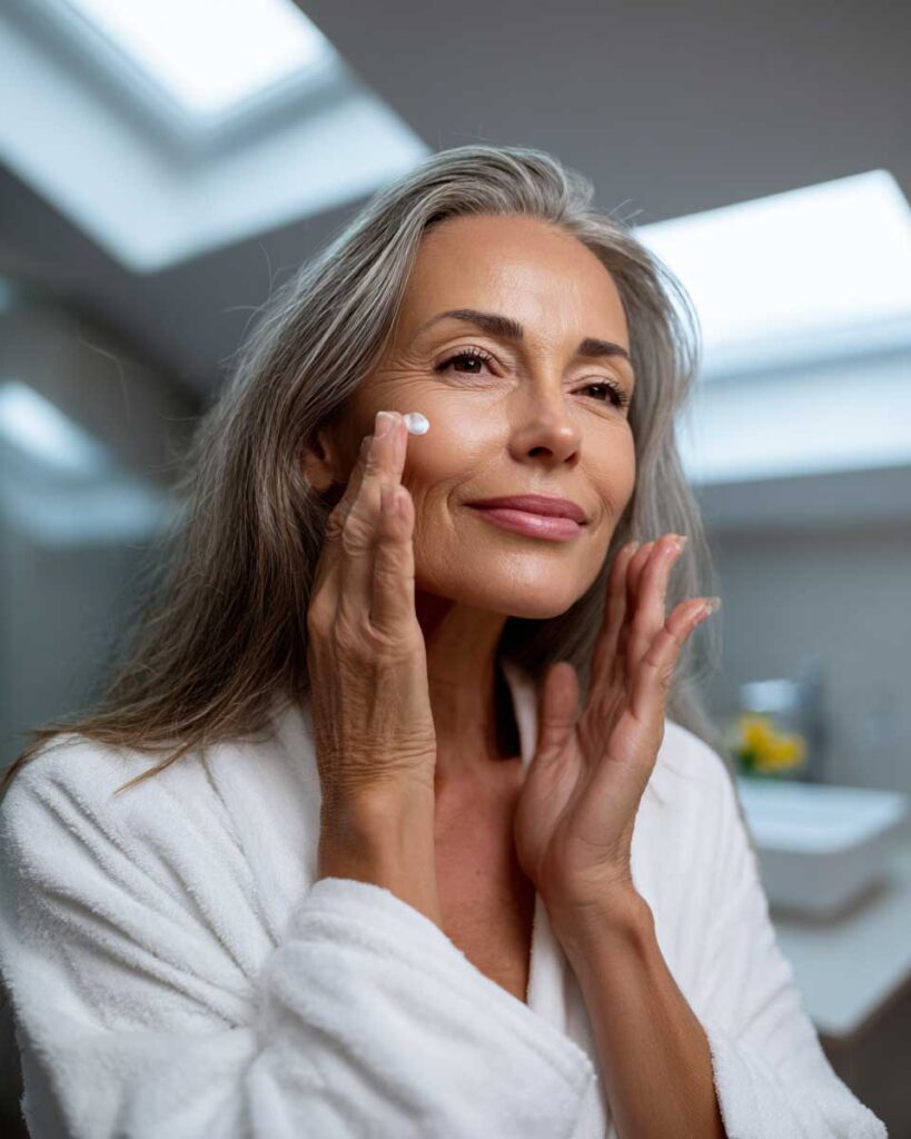 middle aged scandinavian woman applying night cre 0cca2ef2 9eea 4442 82c8 ba8dfbb9b311 3