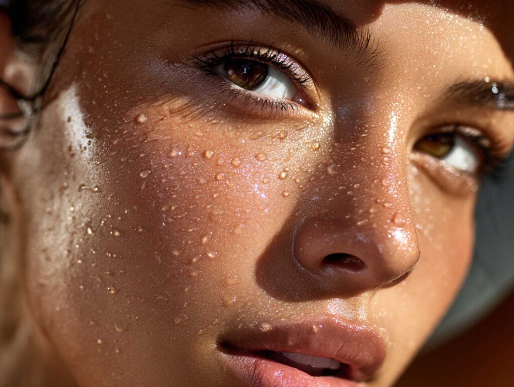 close up of radiant hydrated skin under natural s 04516ce9 169f 41e1 bd61 e6b0bd31b421 0