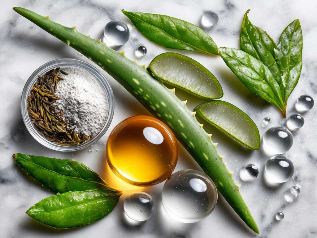 elegant flat lay of skincare ingredients vitami 30ecc5ce a81c 4f10 97fa f420132682ee 2