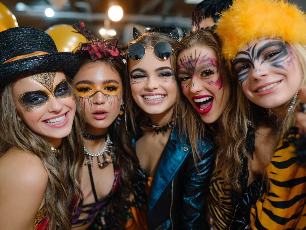 college students in makeup and costumes at a hall 8471a77d c7e1 40aa b2f5 f604b15b1df0 0