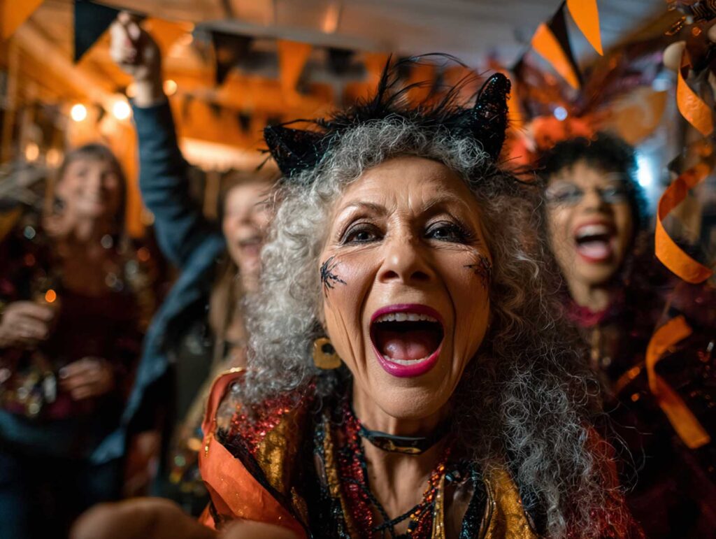 elderly people partying wildly at a halloween cel 989084db 463e 4bac 9f63 3112e2e7fd20 0