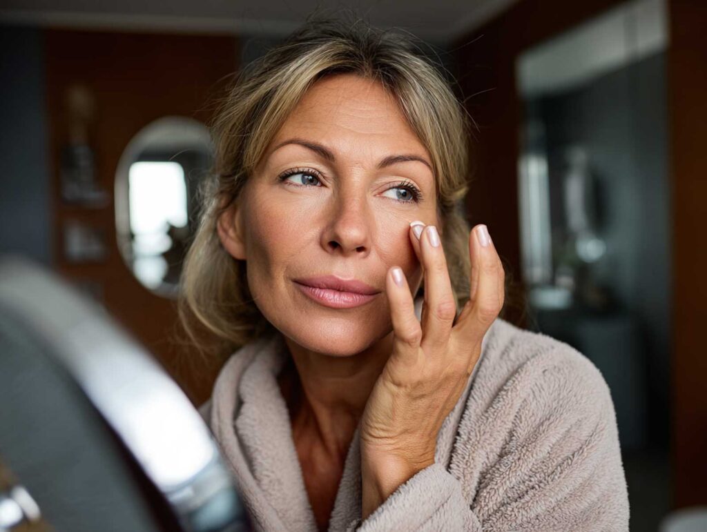 middle aged female applying skincare at night a 4048b828 dcb1 49db b689 a4cd1b170f6b 3