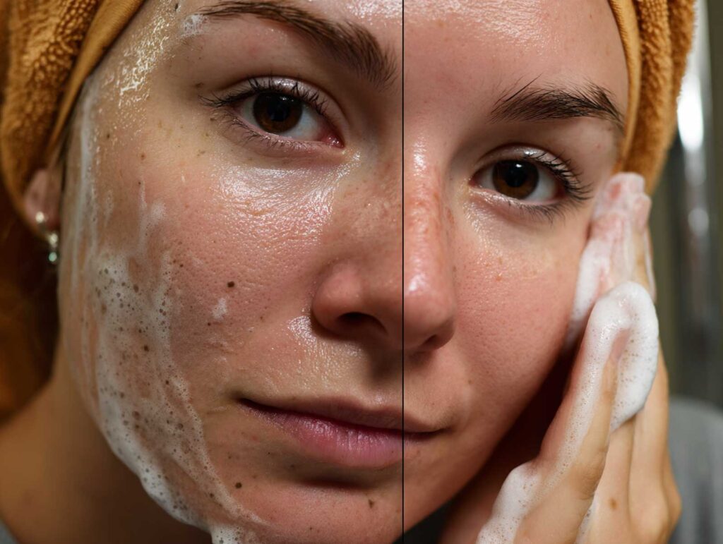 side by side female washing her face. on left sid 44c9cc61 95eb 4d5d 99e0 0cc4b70c2885 3