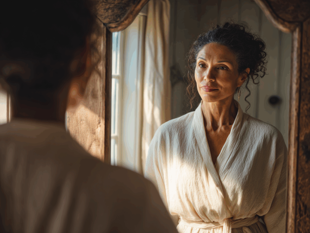 48 year old woman standing in front of a mirror w 908064da 8d46 4a0d b683 317ab570516d 1