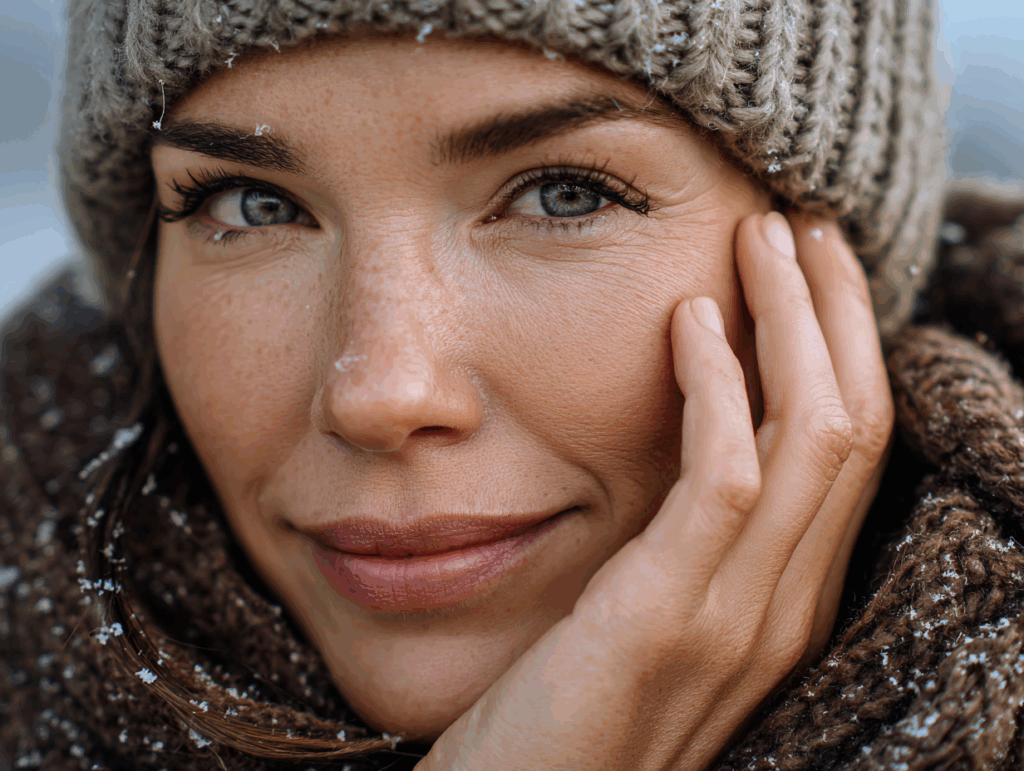 a close up portrait of a person in a knitted scar e25fb6bb 3125 4583 a3bb 1e0c18abdb9e 2