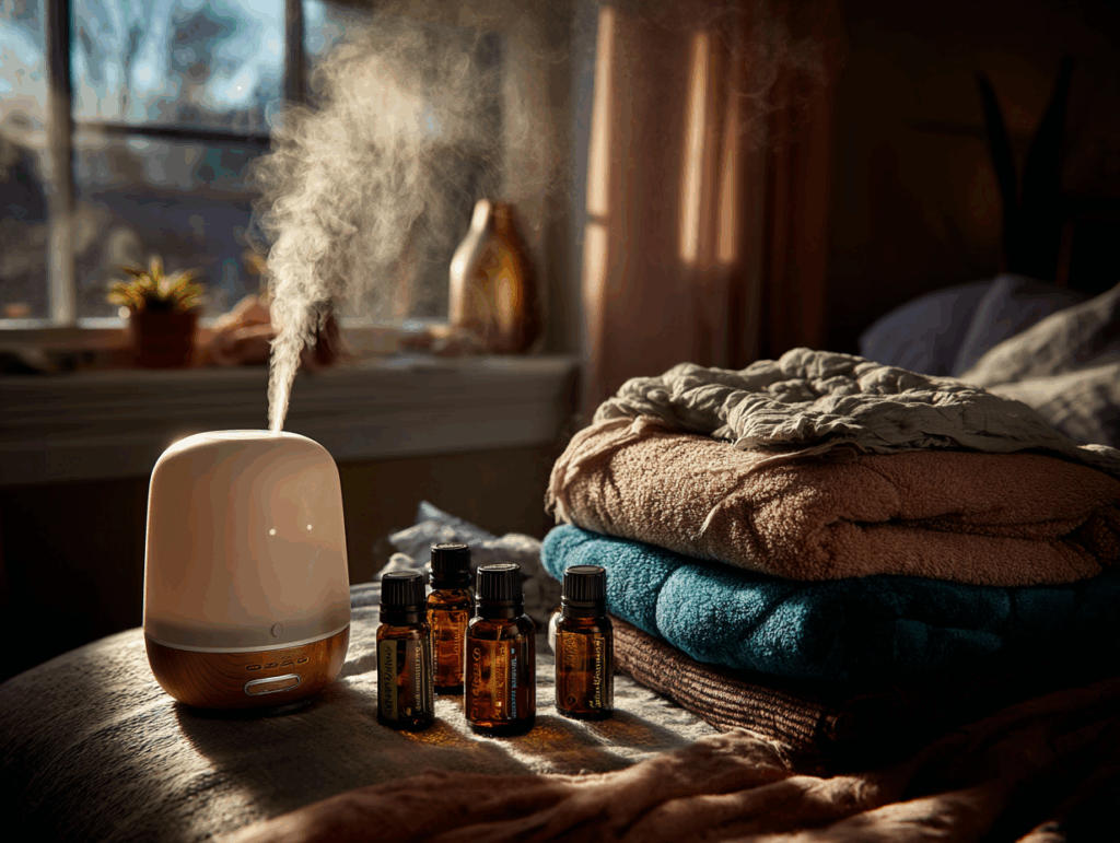 a warm softly lit bedroom scene with a humidifier 378f7b4e e37f 4430 b8f8 7176398ec950 0