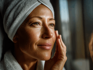 a woman in her 40s applying a rich moisturizer to 113c9312 8a22 4593 a408 3093c3e2a481 1