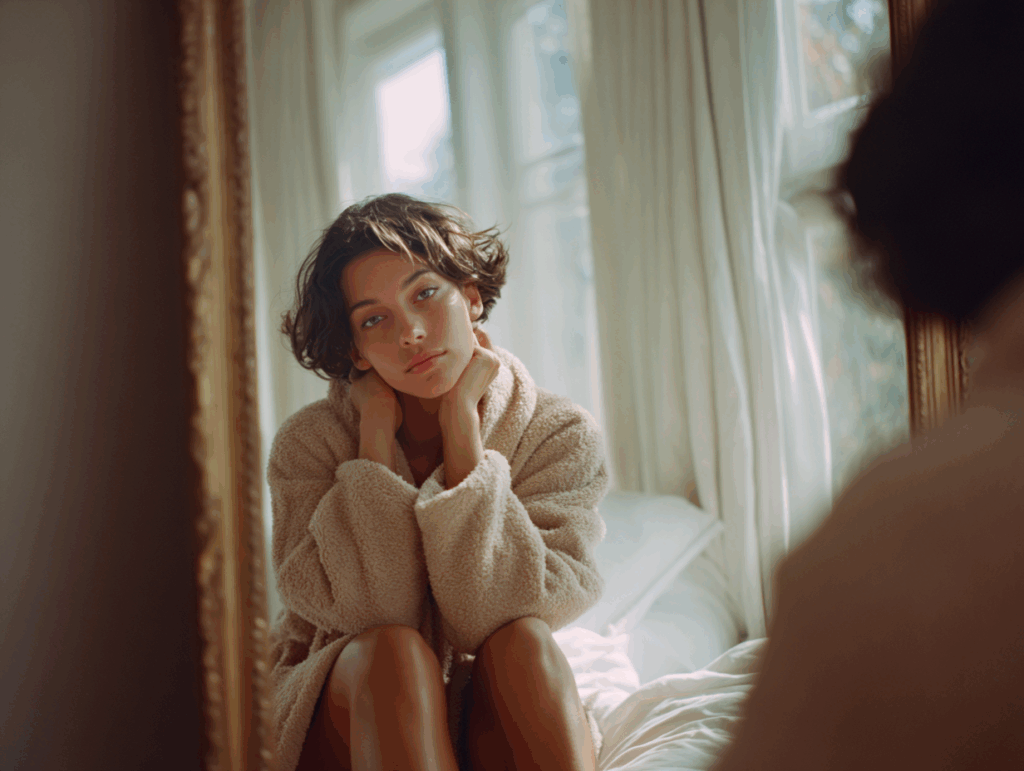 woman sitting on bed in soft robe looking at hers dc3e6ebd c466 48a1 86ab 2d39894a8bc5 3