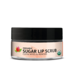 Organic sugar lip scrub jar for exfoliating lips.