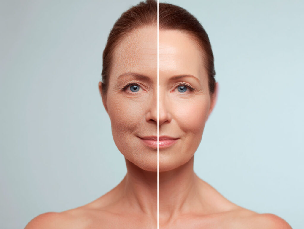 split concept visual showing middle aged woman b6126807 b296 4ebb aee0 706aa8e94885 3