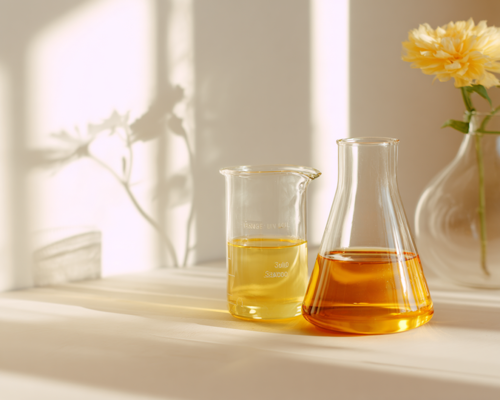 a minimalist cosmetic lab scene with two glass 4be575ee 8f78 46c0 ab18 19a527de0ea8 0