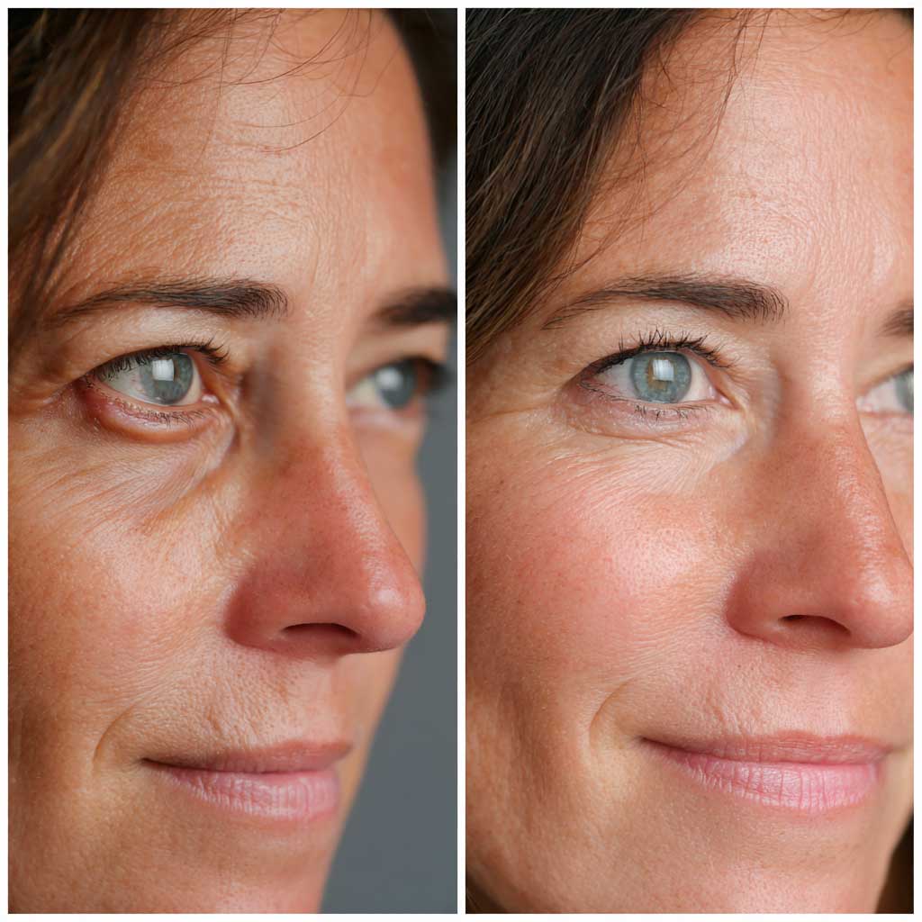 Before and after eye treatment example
