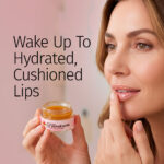 Woman applying overnight lip repair mask
