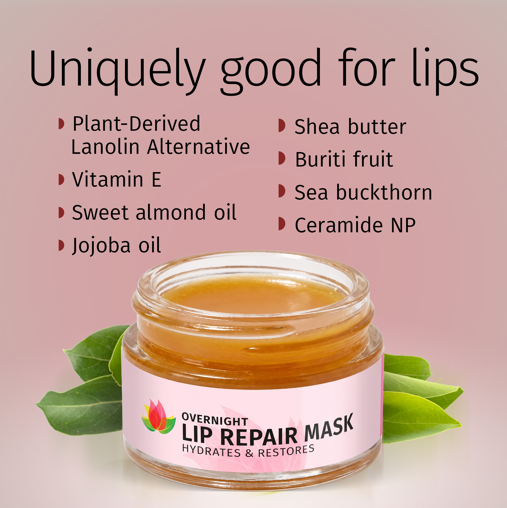 Overnight lip repair mask with natural ingredients