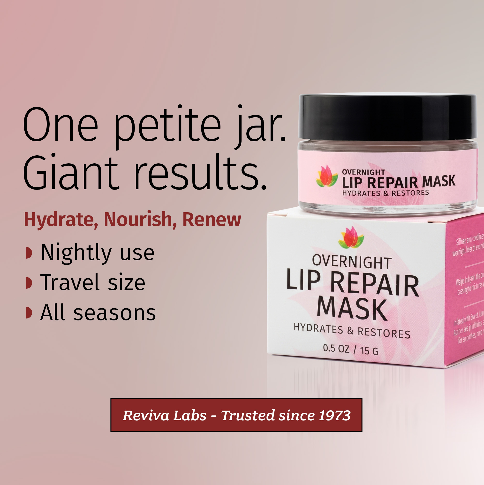 Overnight Lip Repair Mask jar and packaging