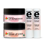 Lip care products: scrubs and balms.