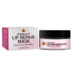 Overnight lip repair mask with hydration benefits.