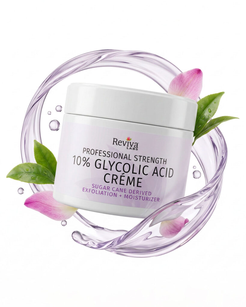 Reviva Labs Glycolic Acid Crème with flowers