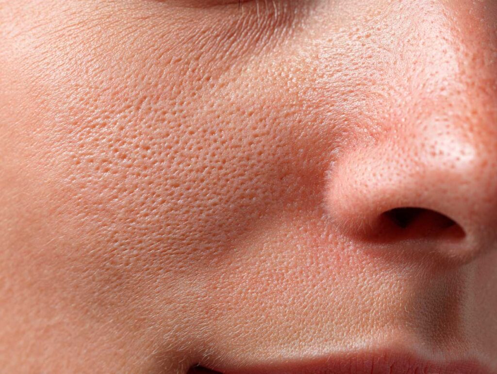 Close-up of skin with visible pores