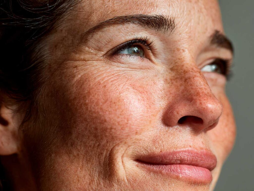 Close-up of a smiling woman's face