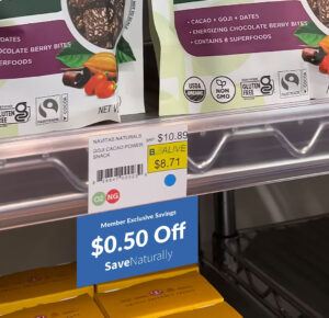 Goji Cacao Power Snack on store shelf