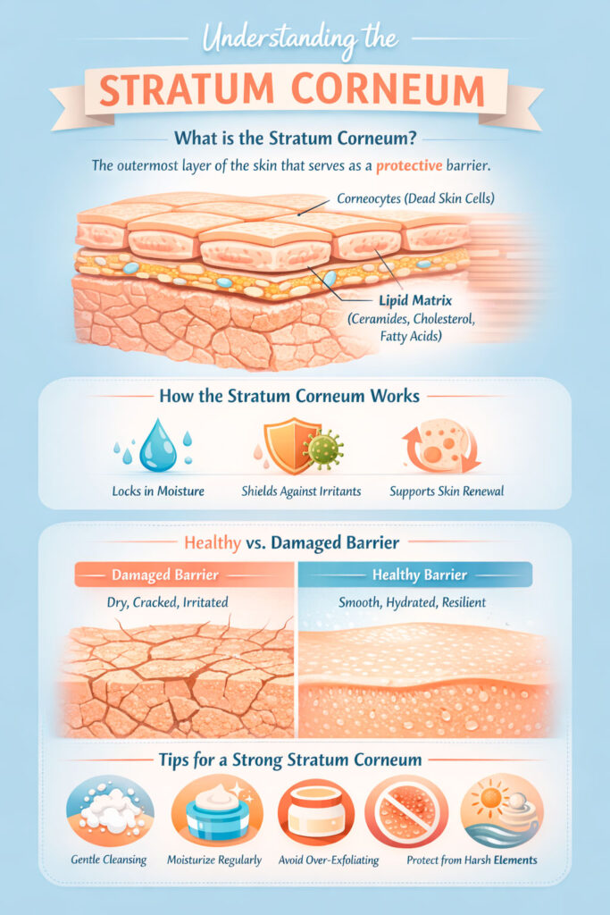 Illustration of the stratum corneum structure.
