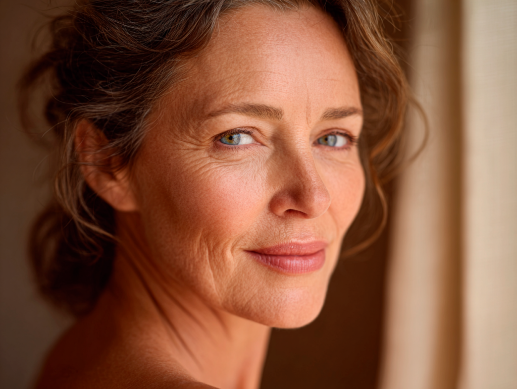 Smiling woman looking towards the camera