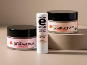 Vitamin E lip balm, scrub, and repair mask