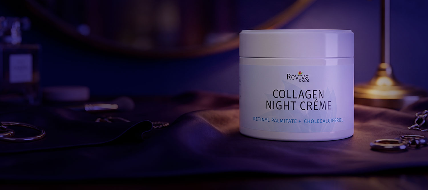Reviva Labs Collagen Night Crème jar on table