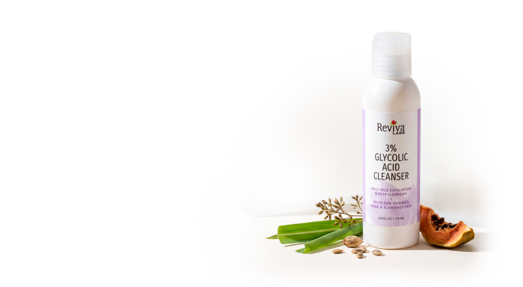 Reviva Labs 3% glycolic acid cleanser bottle