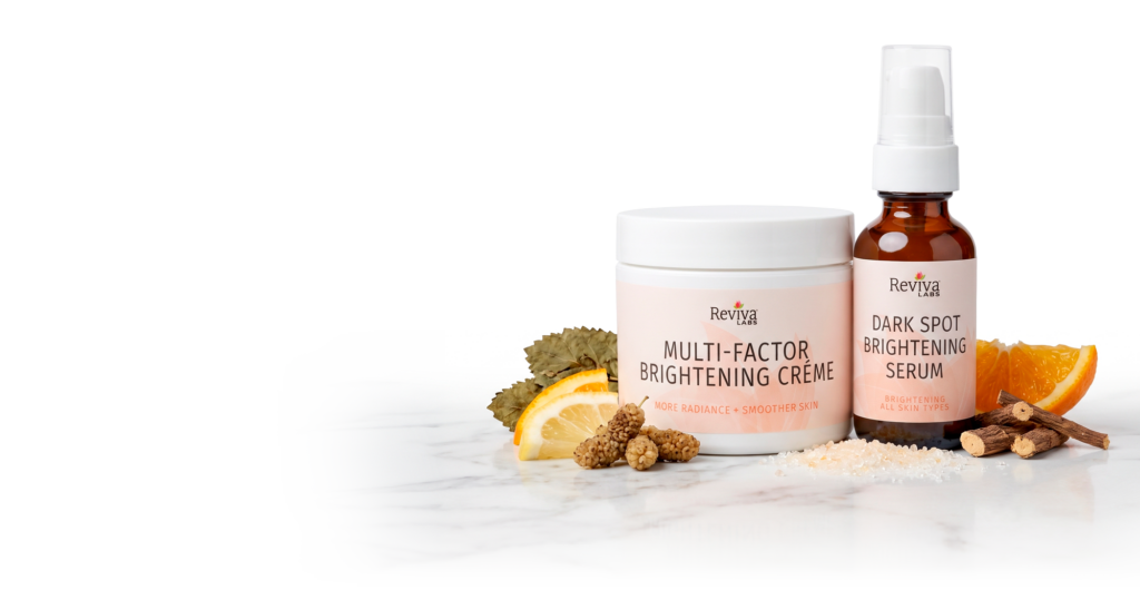 Reviva Labs brightening cream and serum with citrus