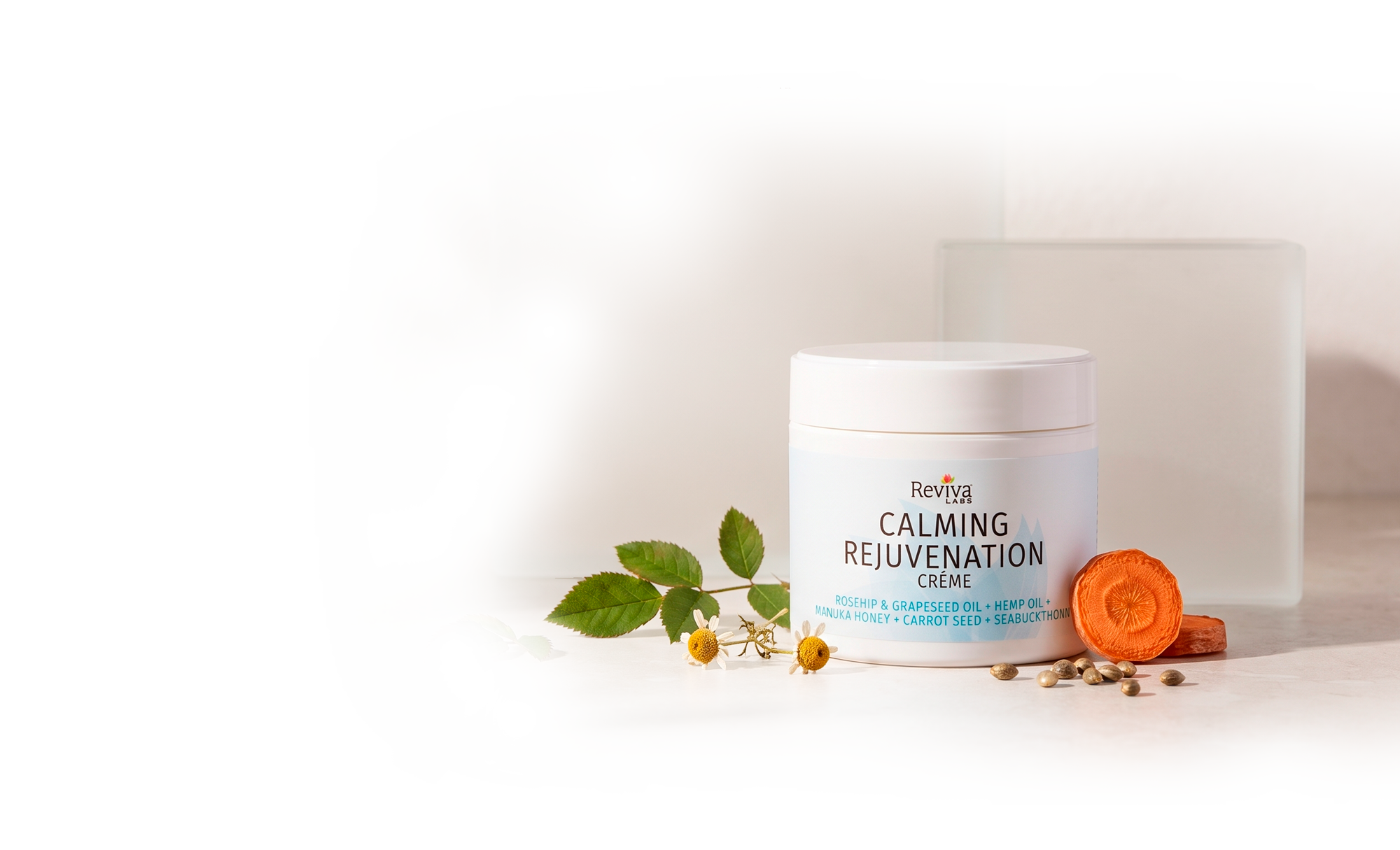 Reviva Labs Calming Rejuvenation crème with natural botanical ingredients