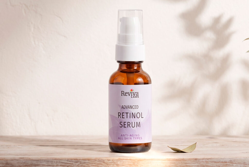 Reviva Labs Advanced Retinol Serum bottle with pump