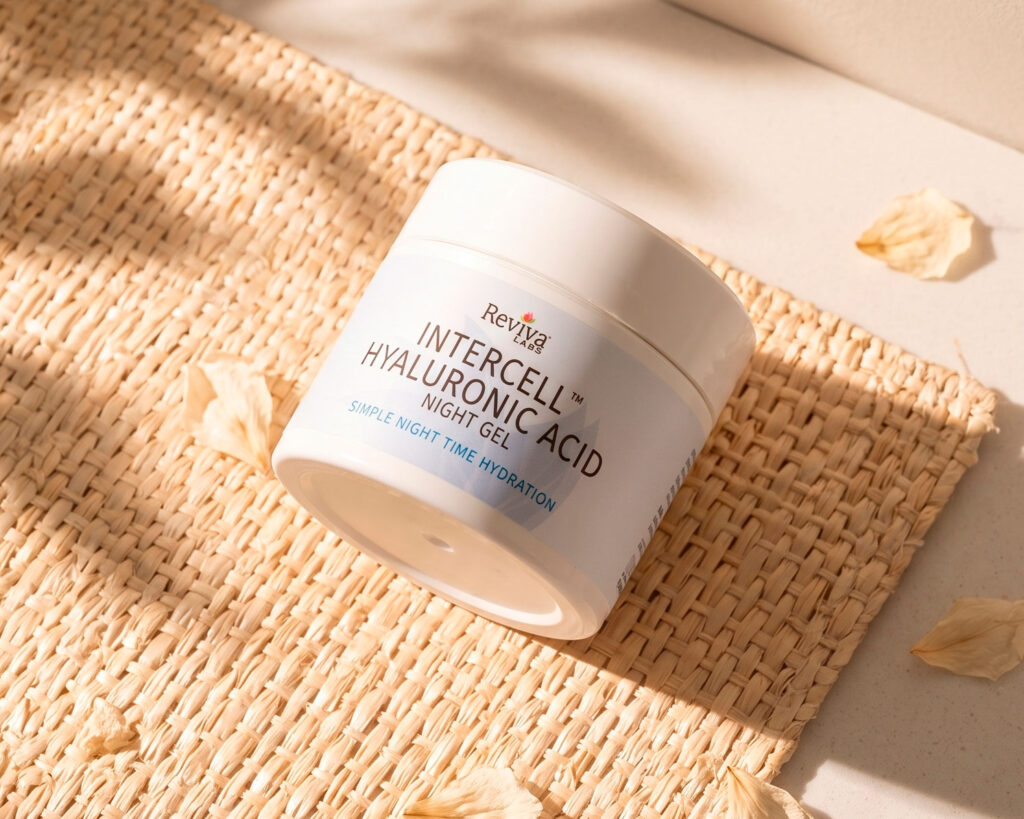 Reviva Labs hyaluronic acid night gel jar