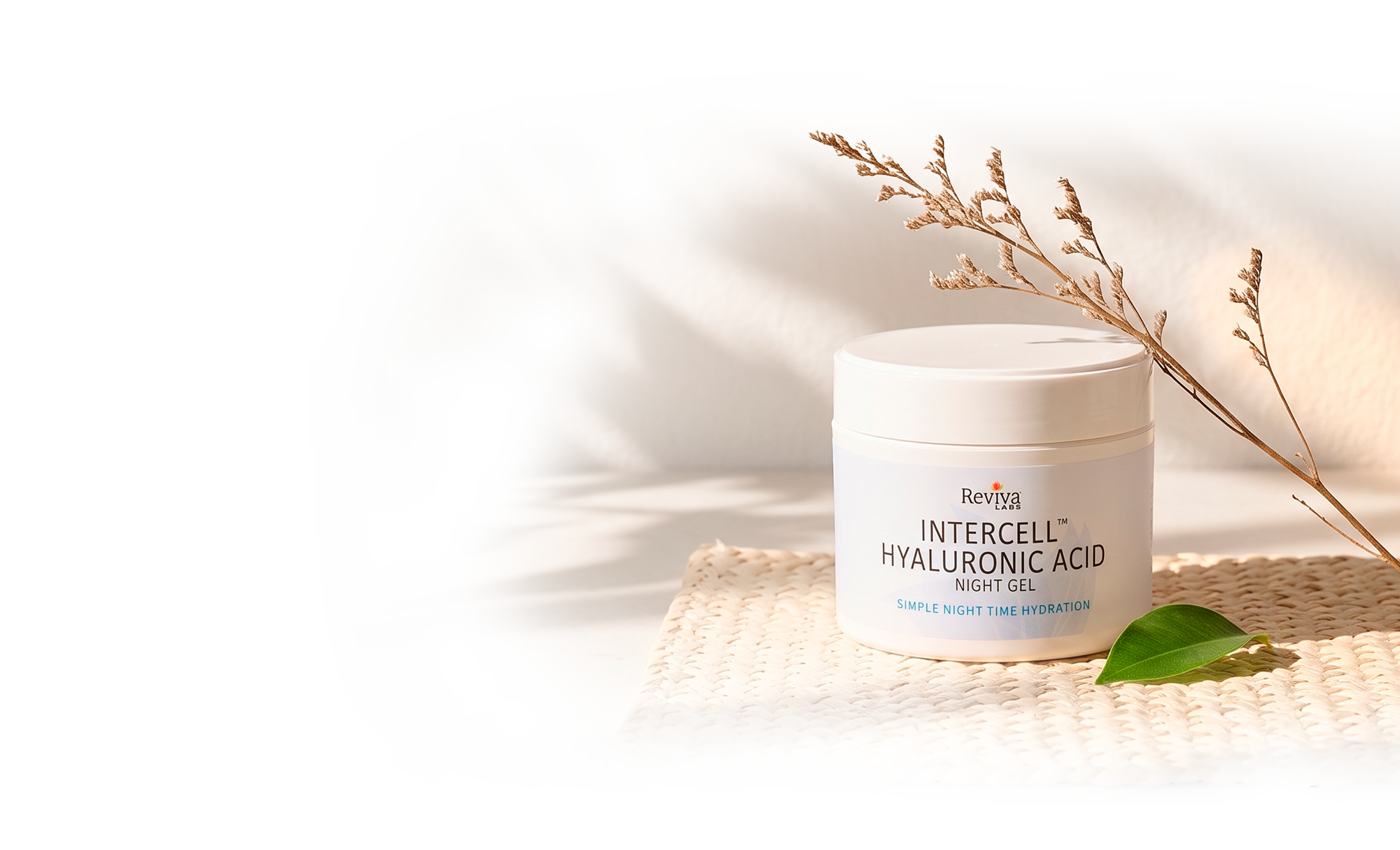 Reviva Labs hyaluronic acid night gel jar