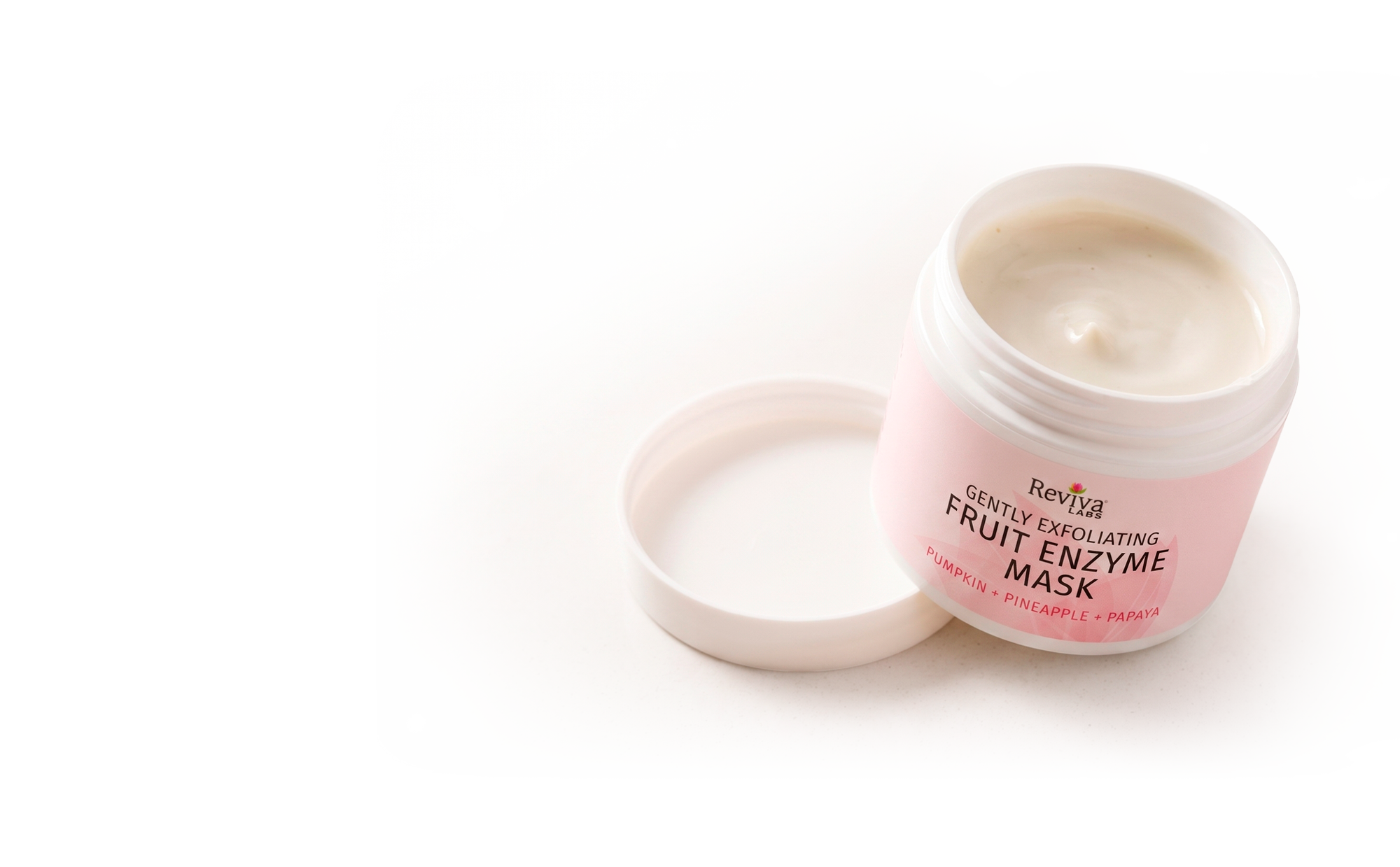 Open jar of Reviva Labs fruit enzyme mask