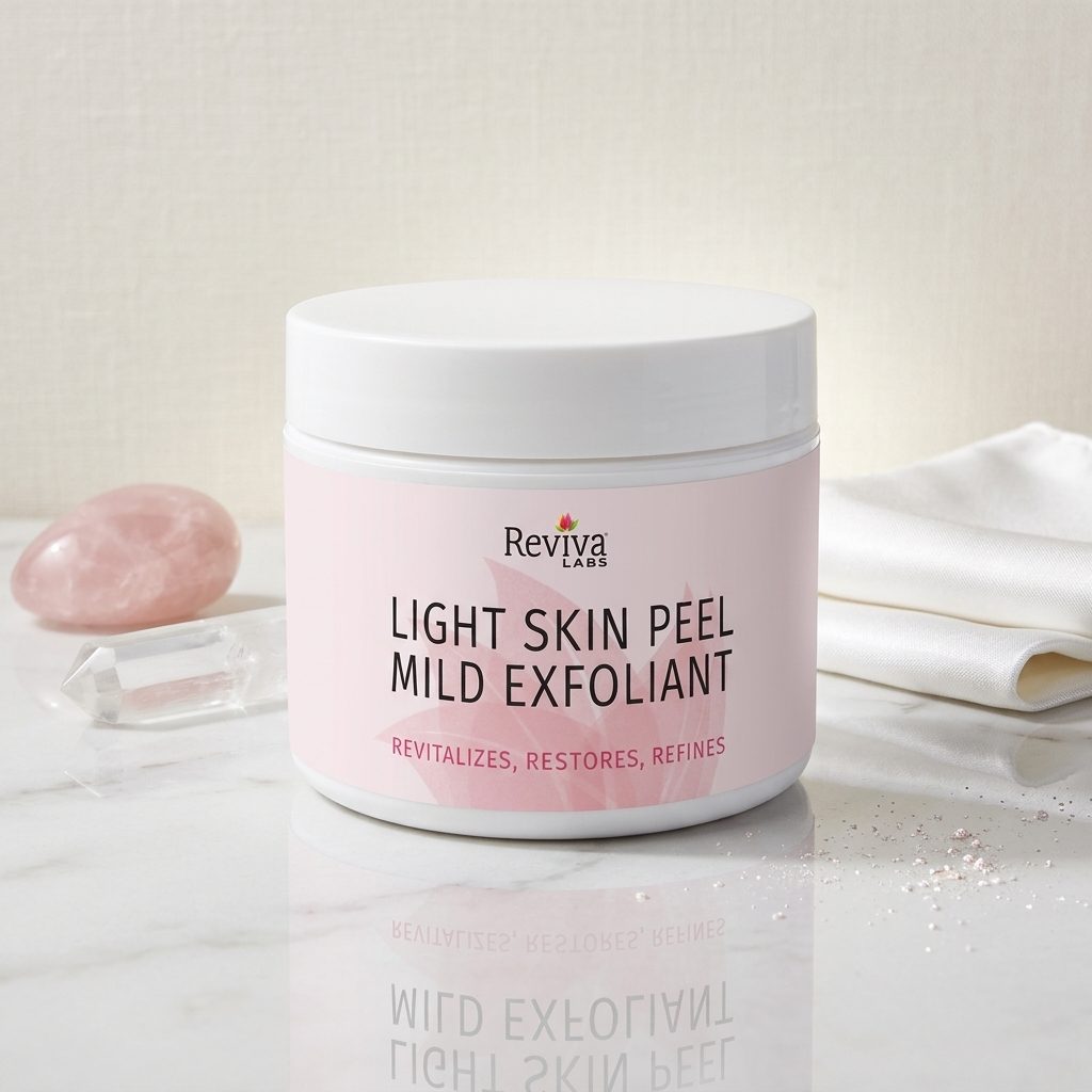 Reviva Labs Light Skin Peel Mild Exfoliant jar with salicylic acid for clearing pores and adult acne